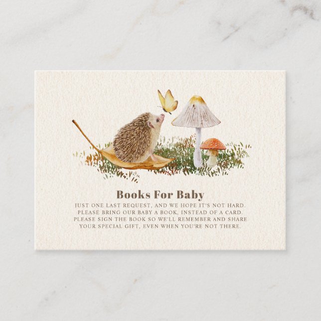 Carte D'accompagnement Livres à papillons de champignons de Hérisson pour (Devant)