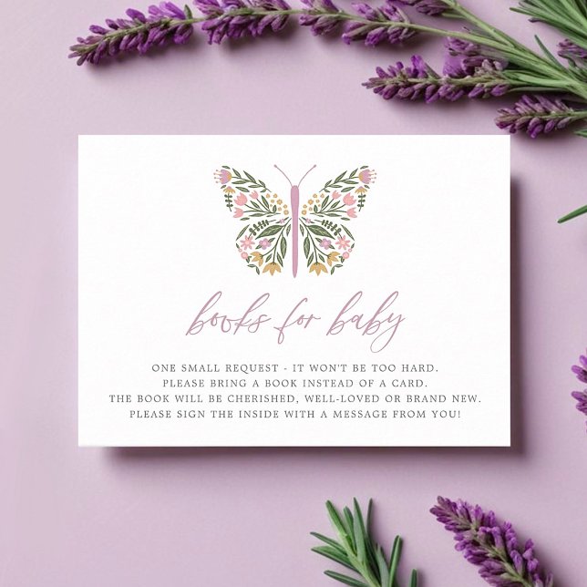 Carte D'accompagnement Livres à papillons fleurs sauvages pour bébé (Créateur téléchargé)