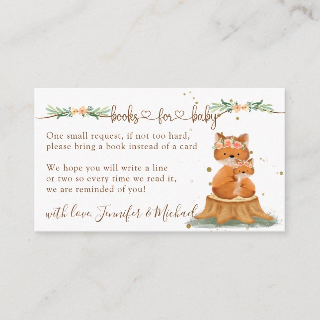 Carte D'accompagnement Livres adorables à thème Fox pour Baby Card (Devant)