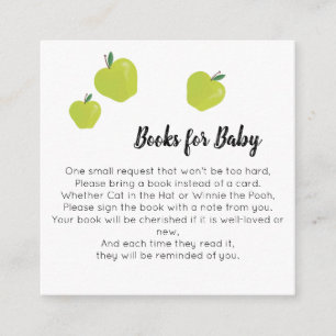 Carte D'accompagnement Livres Apple verts pour bébé