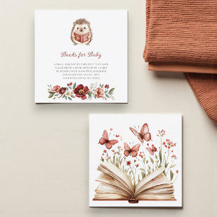 Carte D'accompagnement Livres aquarelle de hérisson mignon pour bébé incl