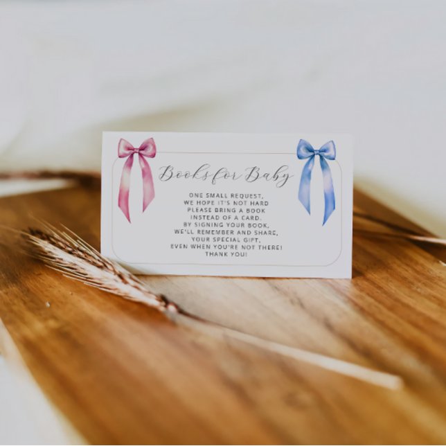 Carte D'accompagnement Livres Baby shower Rose Bleu Pour Bébé (Créateur téléchargé)