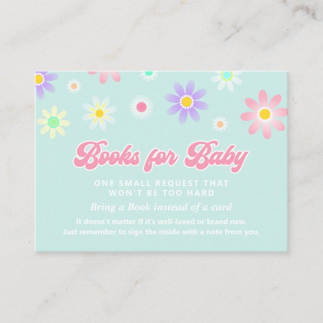 Carte D'accompagnement Livres Baby showers Daisy Retro pour bébé (Devant)