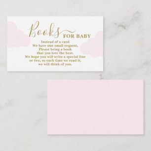 Carte D'accompagnement Livres Baby showers de nuages roses pour Baby Card