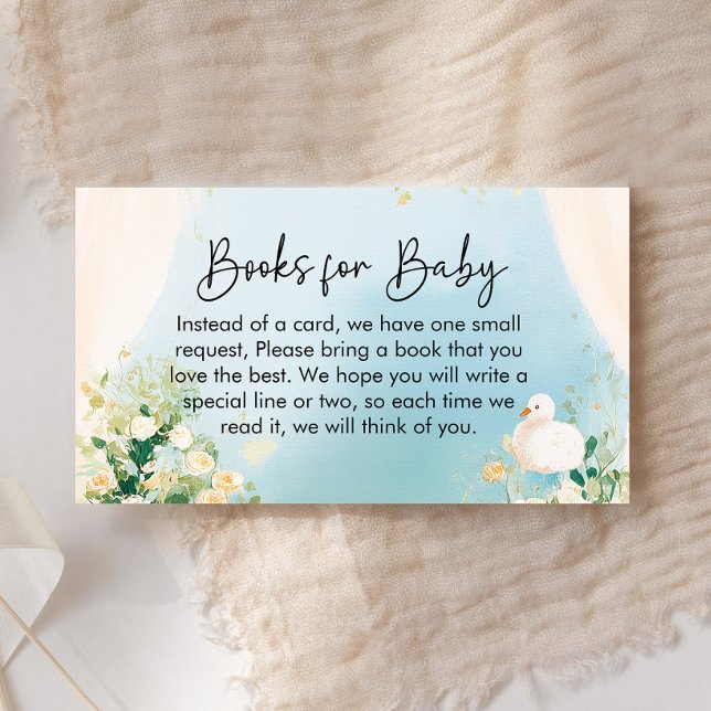 Carte D'accompagnement Livres Baby showers Élégants Pour Bébé (Swan Baby Shower Books for Baby Cards)