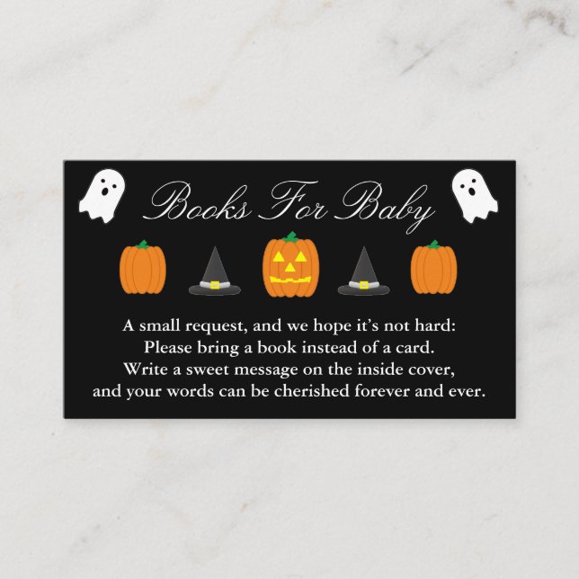 Carte D'accompagnement Livres Baby showers Halloween pour bébé (Devant)