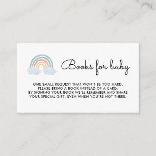 Carte D'accompagnement Livres Baby showers Pastel Rainbow pour Baby Inser