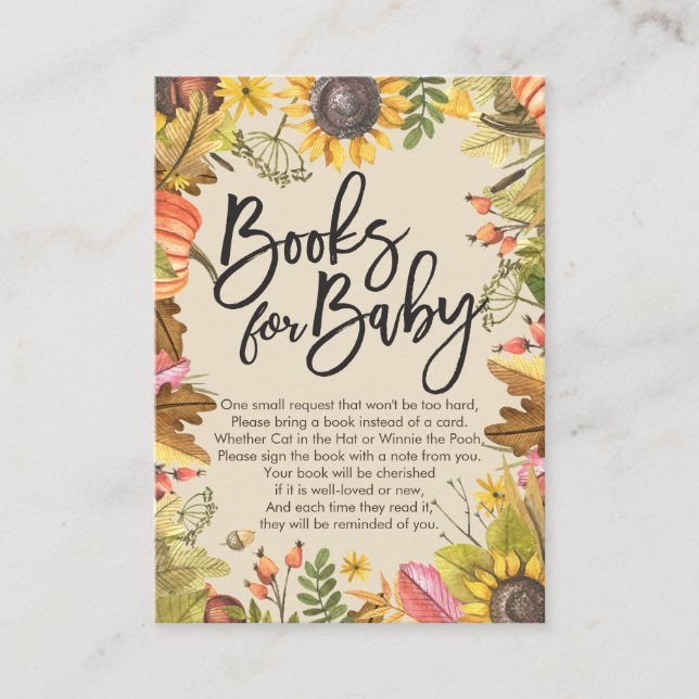 Carte D'accompagnement Livres baby showers pour bébé / Apporter un livre  (Devant)
