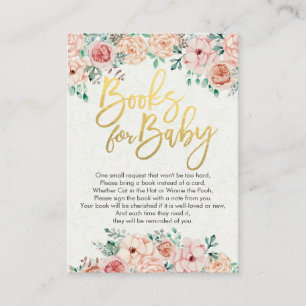Carte D'accompagnement Livres baby showers pour bébé / Apporter un livre 