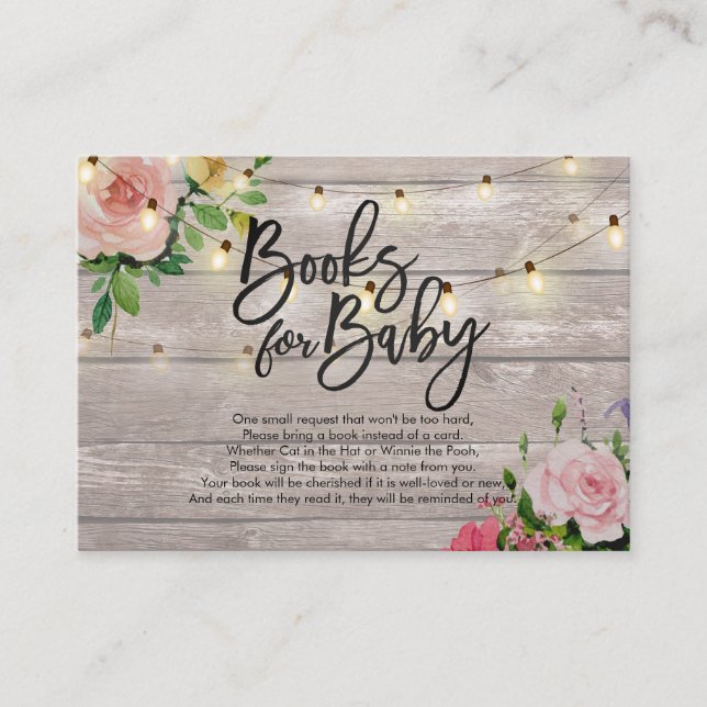 Carte D'accompagnement Livres baby showers pour bébé / Apporter un livre  (Devant)