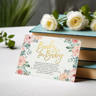 Carte D'accompagnement Livres baby showers pour bébé / Apporter un livre 