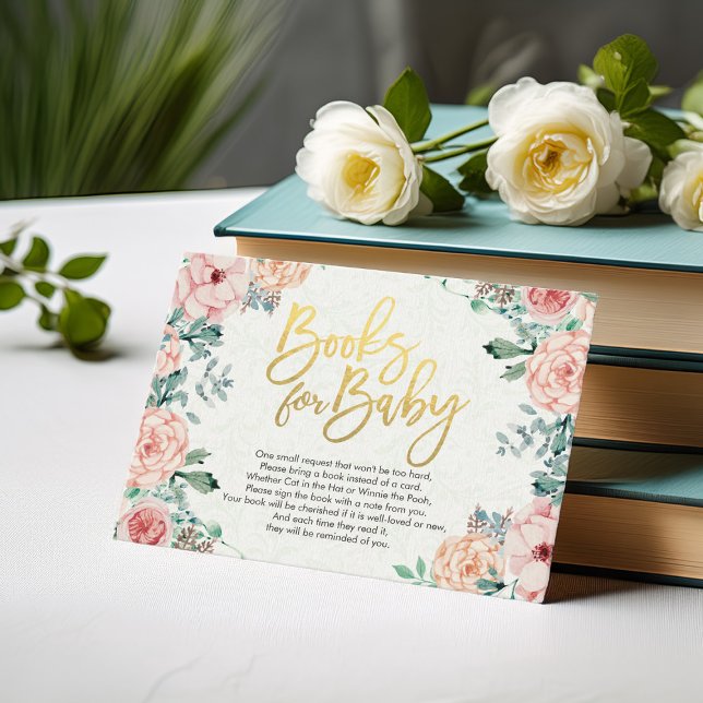 Carte D'accompagnement Livres baby showers pour bébé / Apporter un livre  (Créateur téléchargé)