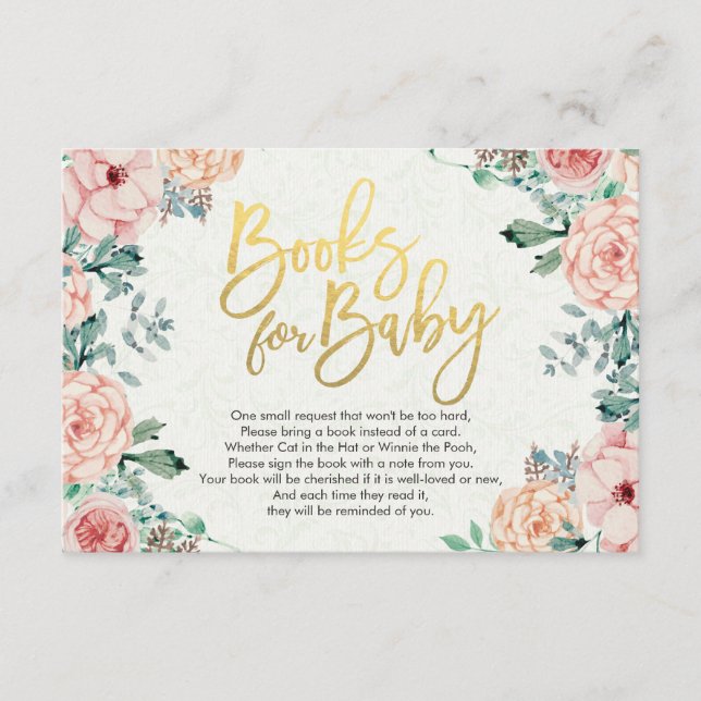 Carte D'accompagnement Livres baby showers pour bébé / Apporter un livre  (Devant)