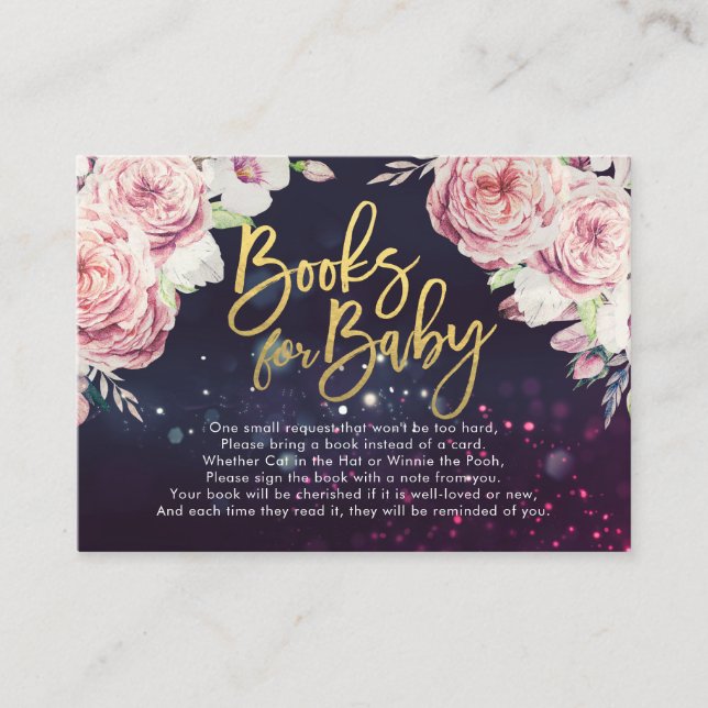 Carte D'accompagnement Livres baby showers pour bébé / Apporter un livre  (Devant)