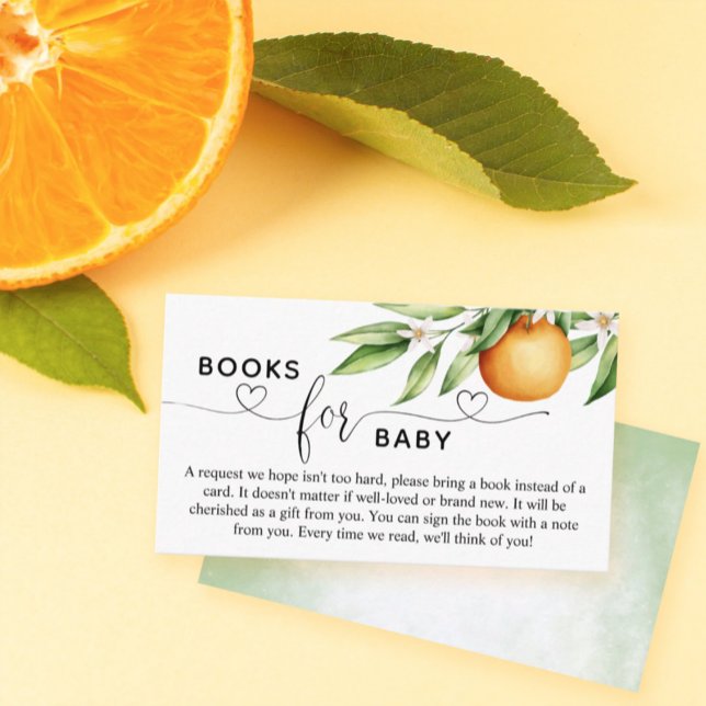 Carte D'accompagnement Livres baby showers pour bébé Orange Cutie (Créateur téléchargé)