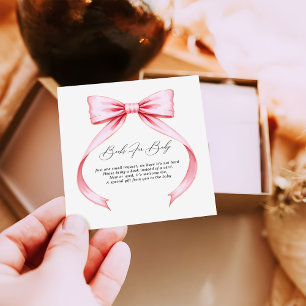 Carte D'accompagnement Livres Baby showers pour bébé Pink Coquette Bow