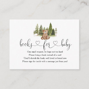 Carte D'accompagnement Livres Baby showers Woodland Pour Baby Enfermer Ca