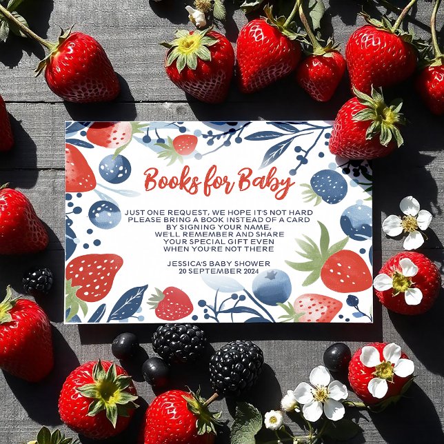 Carte D'accompagnement Livres Berry Sweet Baby shower pour bébé (Créateur téléchargé)