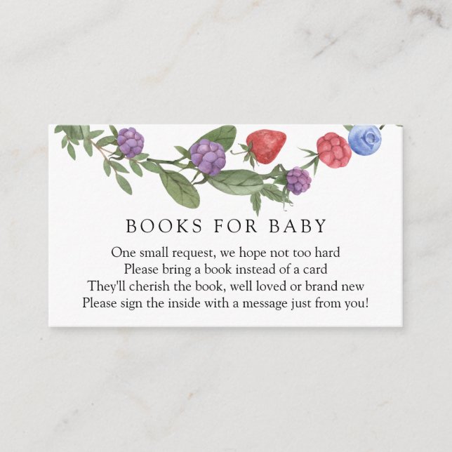 Carte D'accompagnement Livres Berry Sweet pour Baby Encape Card (Devant)