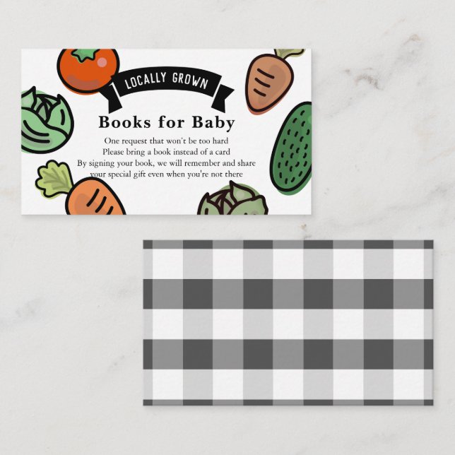 Carte D'accompagnement Livres blancs de légumes cultivés localement pour  (Devant / Derrière)