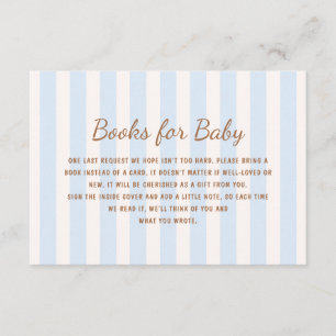Carte D'accompagnement Livres Blue Stripes pour bébé