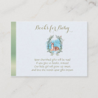Carte D'accompagnement Livres Blue Woodland Deer Pour Baby shower