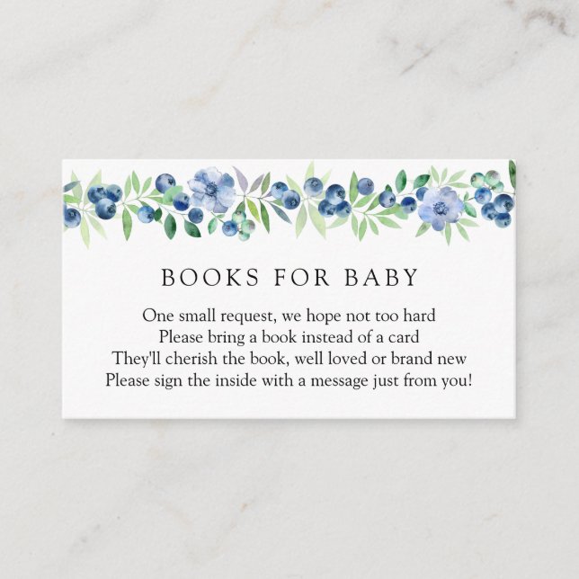 Carte D'accompagnement Livres Blueberries pour Baby Encape Card (Devant)