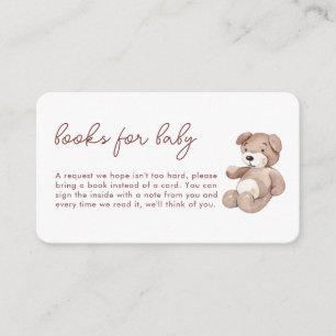 Carte D'accompagnement Livres Boho Watercolor pour Baby shower