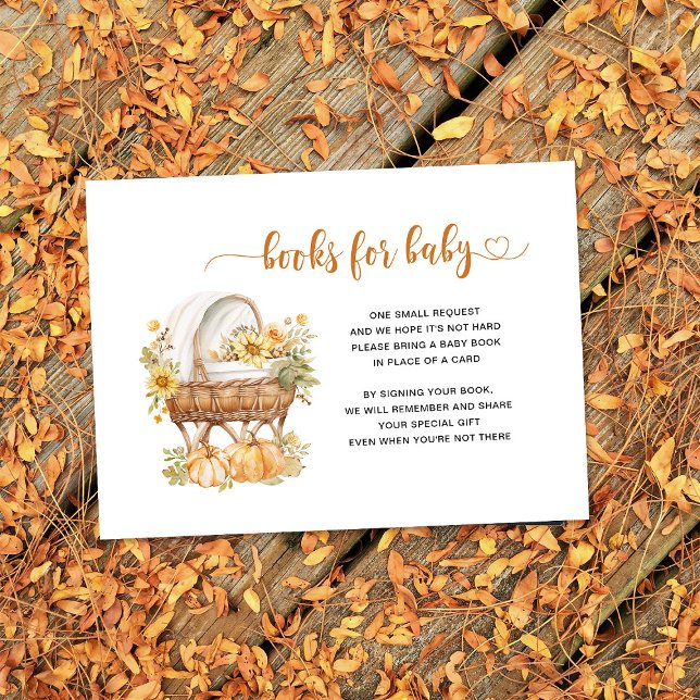 Carte D'accompagnement Livres Citrouille d'automne pour bébé (Créateur téléchargé)
