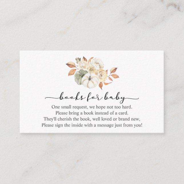 Carte D'accompagnement Livres Citrouilles d'automne pour Baby insert card (Devant)
