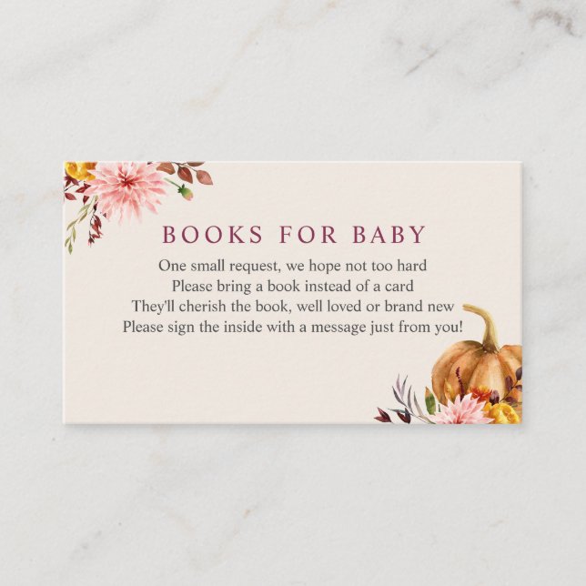 Carte D'accompagnement Livres Citrouilles d'automne pour Baby insert card (Devant)