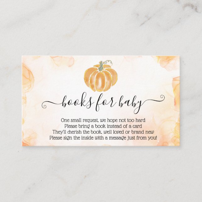 Carte D'accompagnement Livres citrouilles pour Baby Fall Orange Encape Ca (Devant)