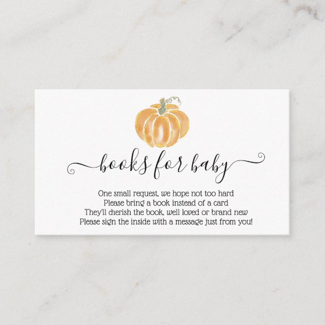 Carte D'accompagnement Livres citrouilles pour Baby Fall Orange Encape Ca (Devant)