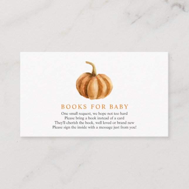 Carte D'accompagnement Livres citrouilles pour Baby insert card (Devant)