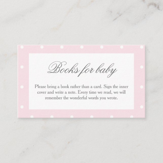 Carte D'accompagnement Livres Classique Baby shower Bébé Rose Bow Pour Bé (Devant)