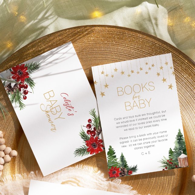 Carte D'accompagnement Livres Classiques En Baby shower Blanc De Noël Pou (Créateur téléchargé)