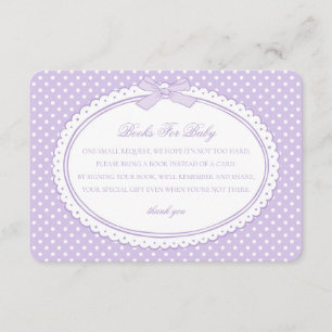 Carte D'accompagnement Livres Coquette à carreaux violets pour bébé