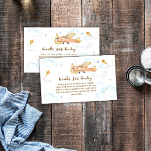 Carte D'accompagnement Livres d'avion d'aviateur vintage pour Baby Shower