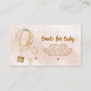 Carte D'accompagnement Livres De Baby shower À Ballons À Air Chaud Pour B