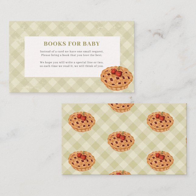 Carte D'accompagnement Livres de Baby shower à tarte Cutie pour bébé (Devant / Derrière)