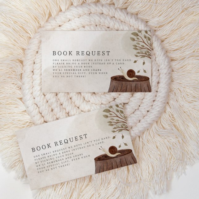 Carte D'accompagnement Livres de Baby shower animal Woodland pour bébé (Créateur téléchargé)