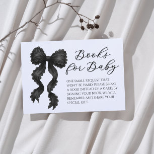 Carte D'accompagnement Livres de Baby shower Black Bow pour bébé