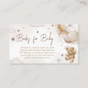 Carte D'accompagnement Livres de Baby shower Brown pour ours à ballon pou