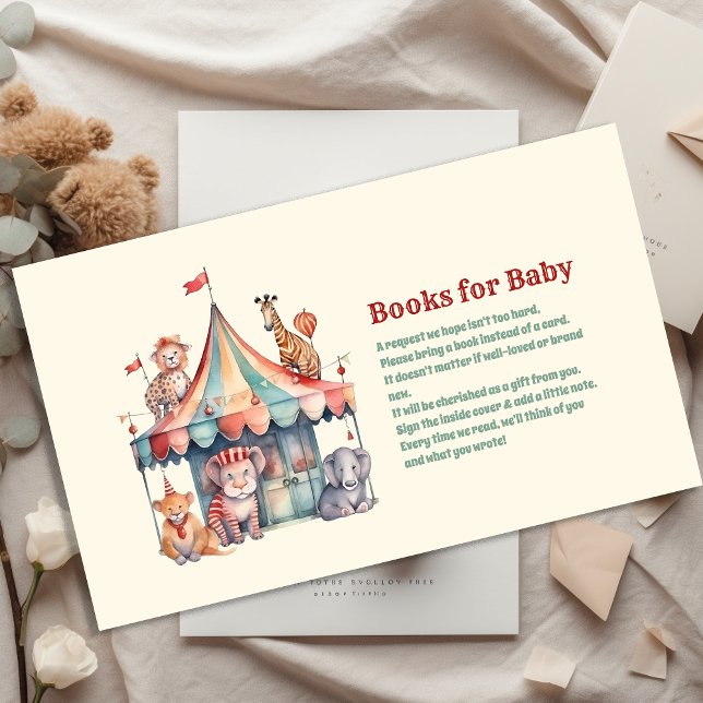 Carte D'accompagnement Livres de Baby shower Carnaval pour Baby Invitatio (Créateur téléchargé)