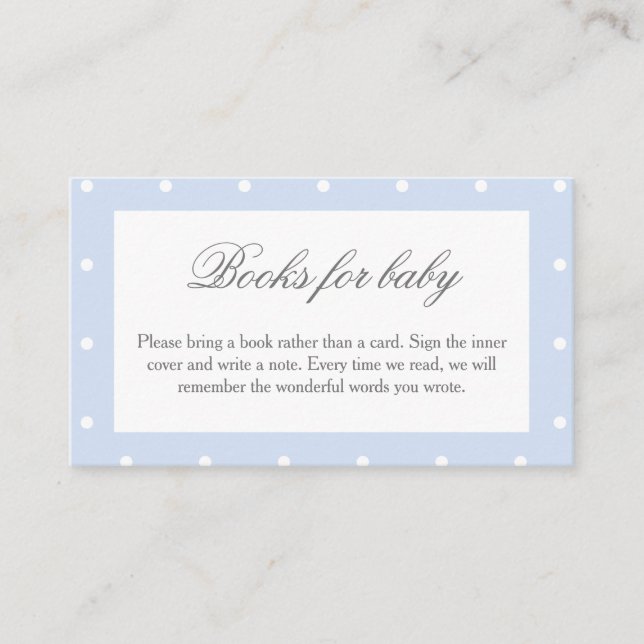 Carte D'accompagnement Livres De Baby shower Classique Pois Bow Pour Bébé (Devant)
