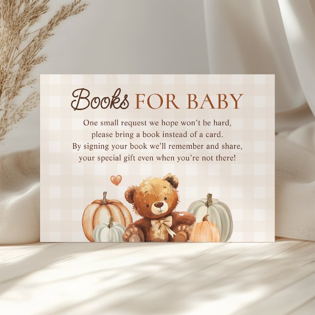 Carte D'accompagnement Livres de Baby shower d'automne pour petits Citrou (Créateur téléchargé)