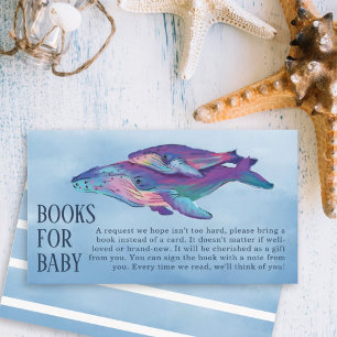 Carte D'accompagnement Livres de Baby shower de baleine pour bébé