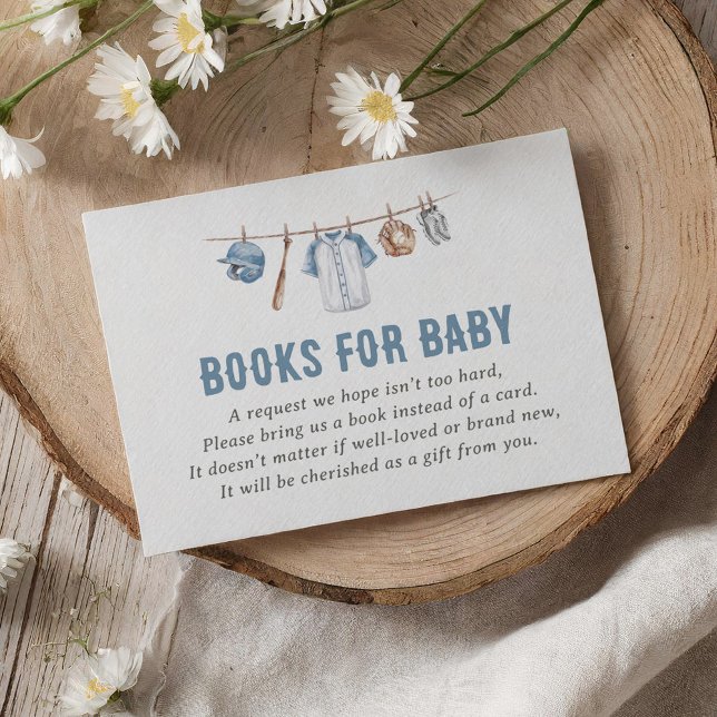Carte D'accompagnement Livres de Baby shower de baseball pour bébé (Créateur téléchargé)