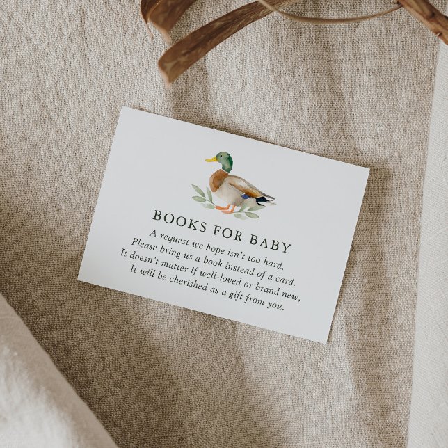 Carte D'accompagnement Livres de Baby shower de canard pour bébé (Créateur téléchargé)