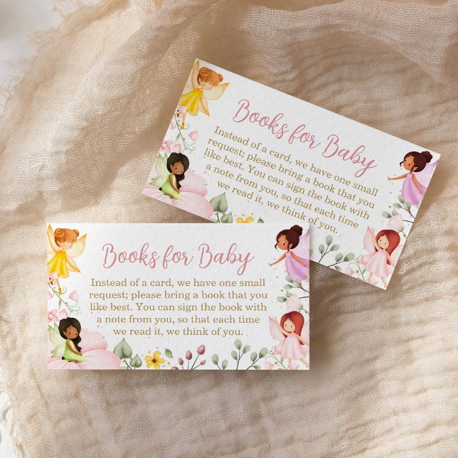 Carte D'accompagnement Livres de Baby shower de fée magique pour bébé (Créateur téléchargé)